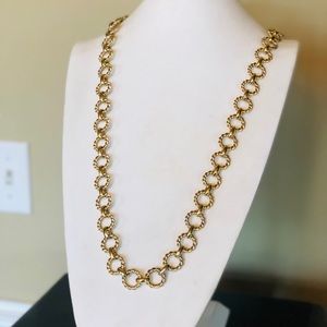 Long Vintage Heavy Twisted Gold Tone Metal Chain